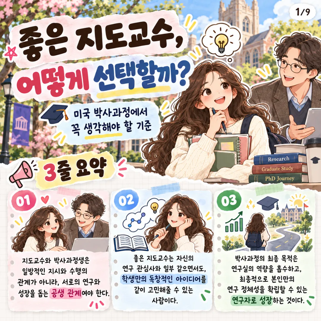 4. 지도교수의 선택과 컨택, 어떤 점을 고려해야할까? (1) 카드뉴스 1장
